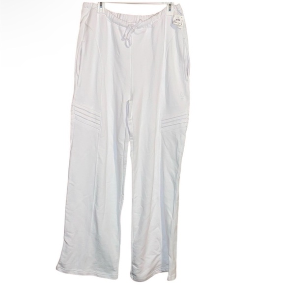 •FREE PEOPLE MOVEMENT•NWT WHITE DRAWSTRING WAISTBAND WIDE LEG JOGGER SIZE LARGE - Picture 1 of 10
